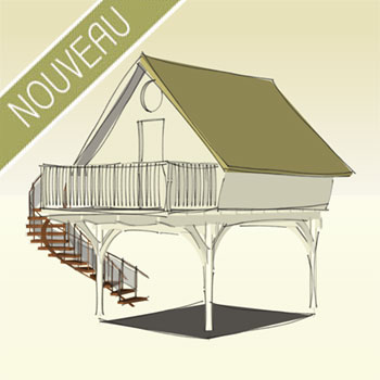 esquisse d'une cabane perchée à Cablanc